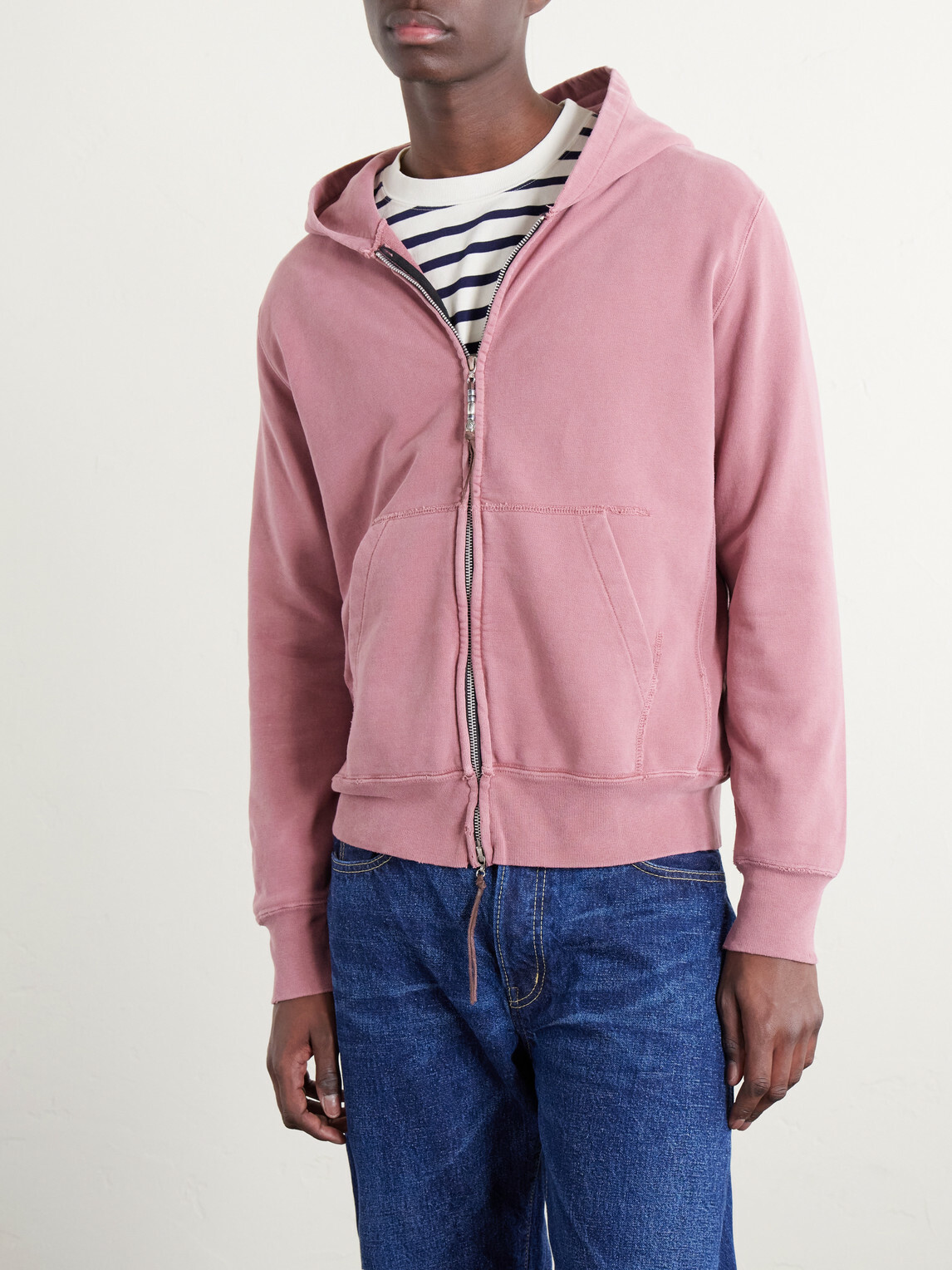 Remi Relief - Cotton-Jersey Zip-Up Hoodie - Pink