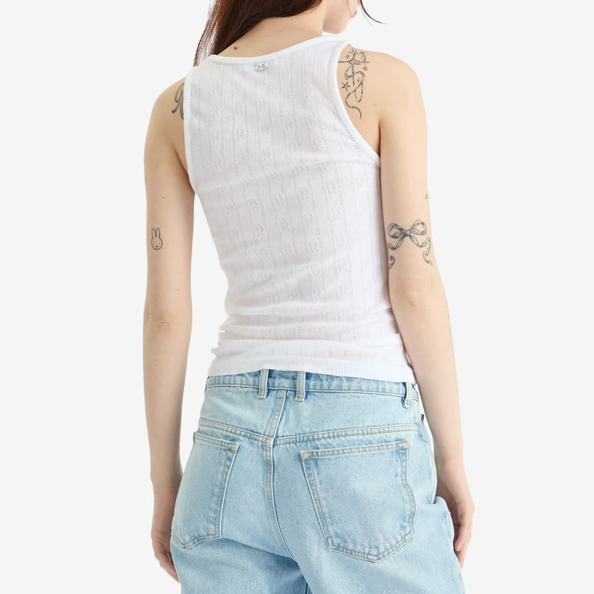Paco Rabanne Women's Logo Ribbed Vest in White