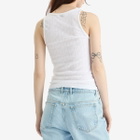 Paco Rabanne Women's Logo Ribbed Vest in White