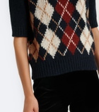 Khaite Lisa argyle cashmere and mohair sweater