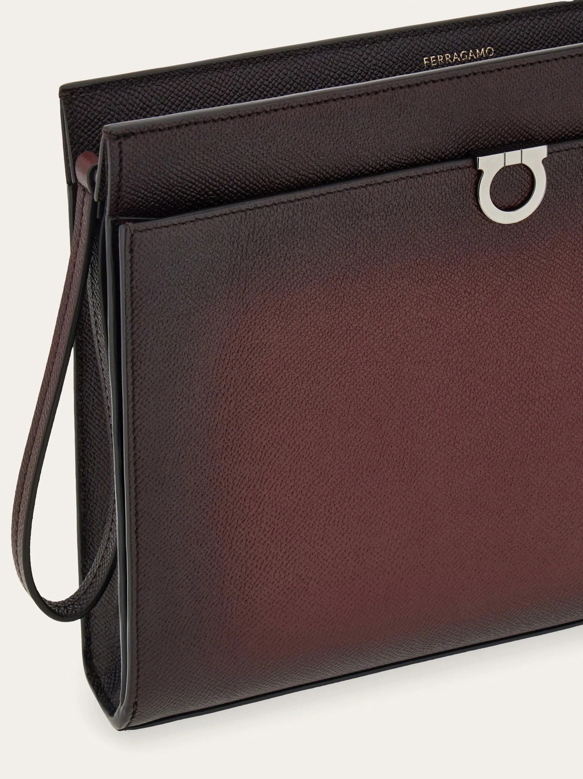 Ferragamo Mens Gancini pouch in Red