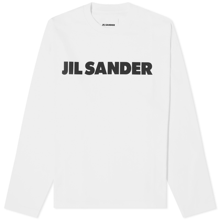 Photo: Jil Sander Men's Logo Long Sleeve T-Shirt in Porcelain