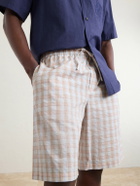 LOEWE - Paula's Ibiza Straight-Leg Checked Cotton Shorts - Neutrals
