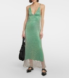 Ganni - Embellished mesh maxi dress