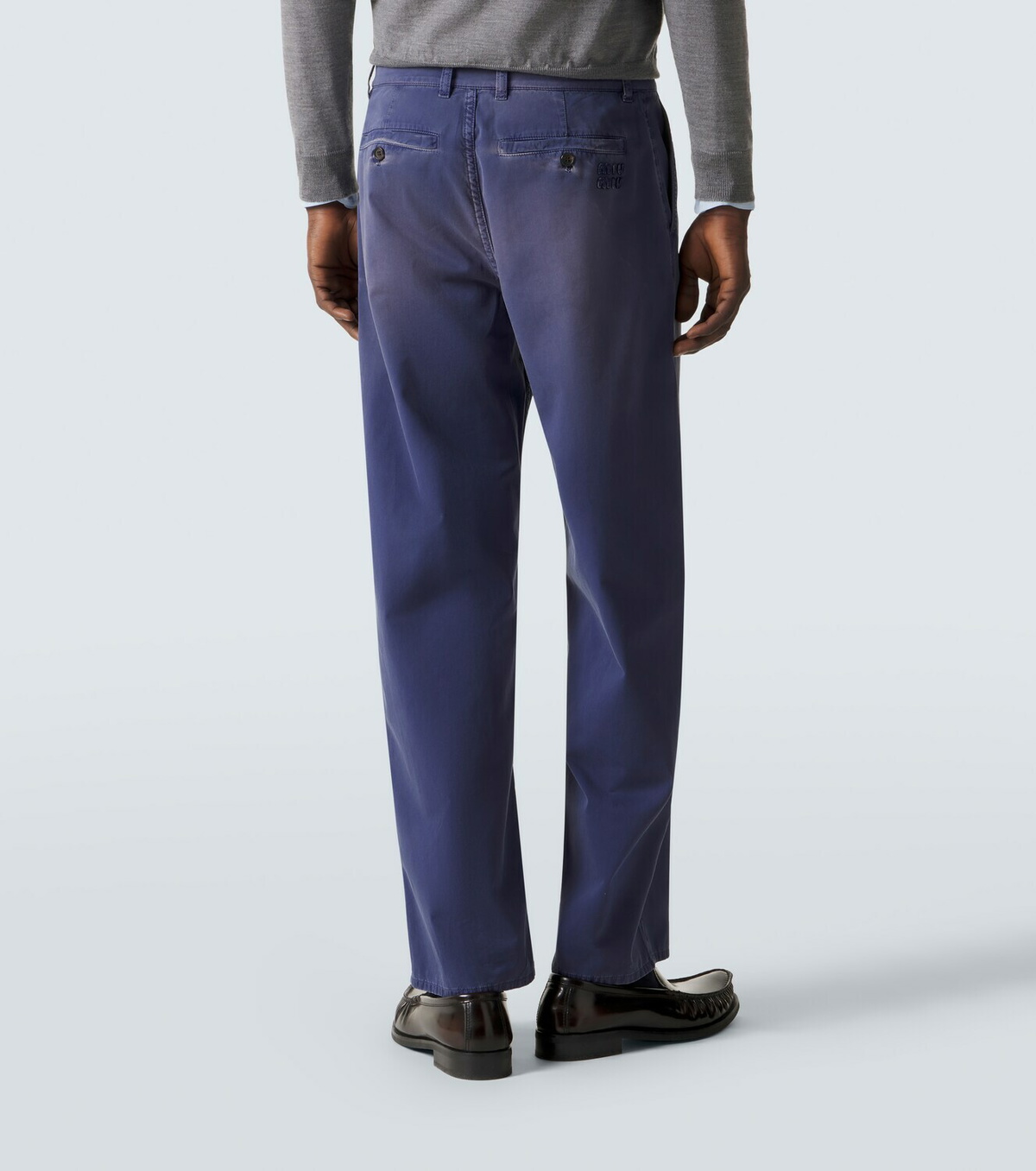 Miu Miu Cotton gabardine wide-leg pants
