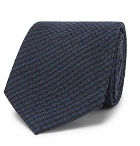 Berluti - 6cm Checked Wool and Mulberry Silk-Blend Tie - Storm blue