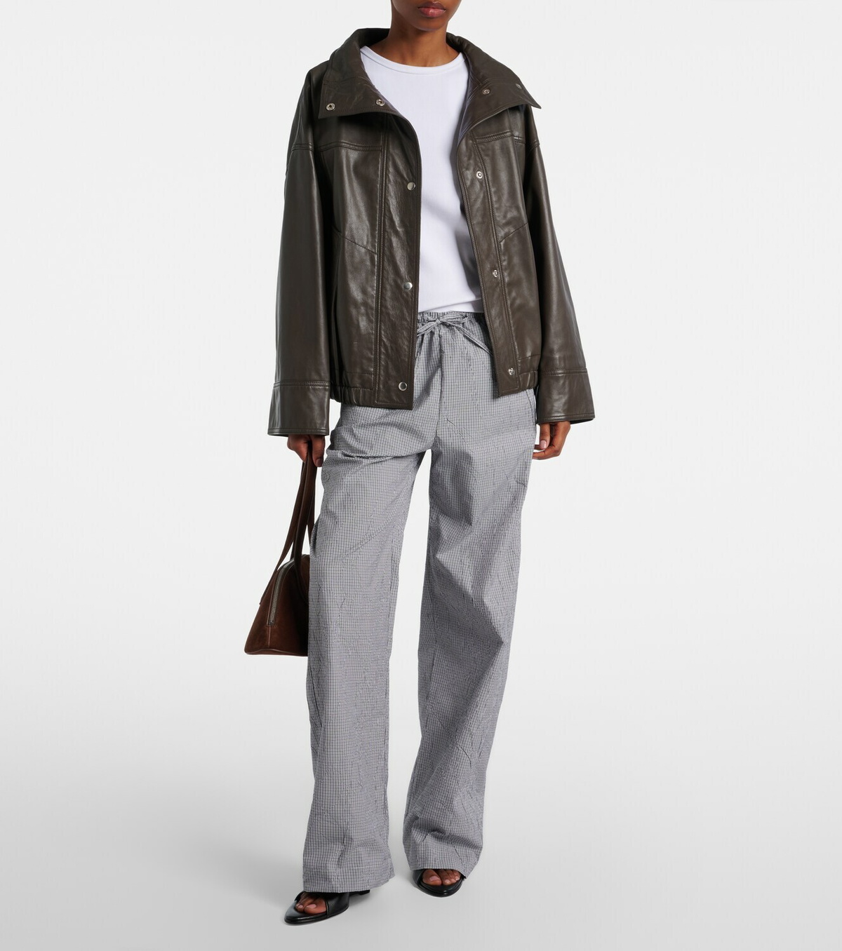 Róhe Checked cotton-blend pajama pants