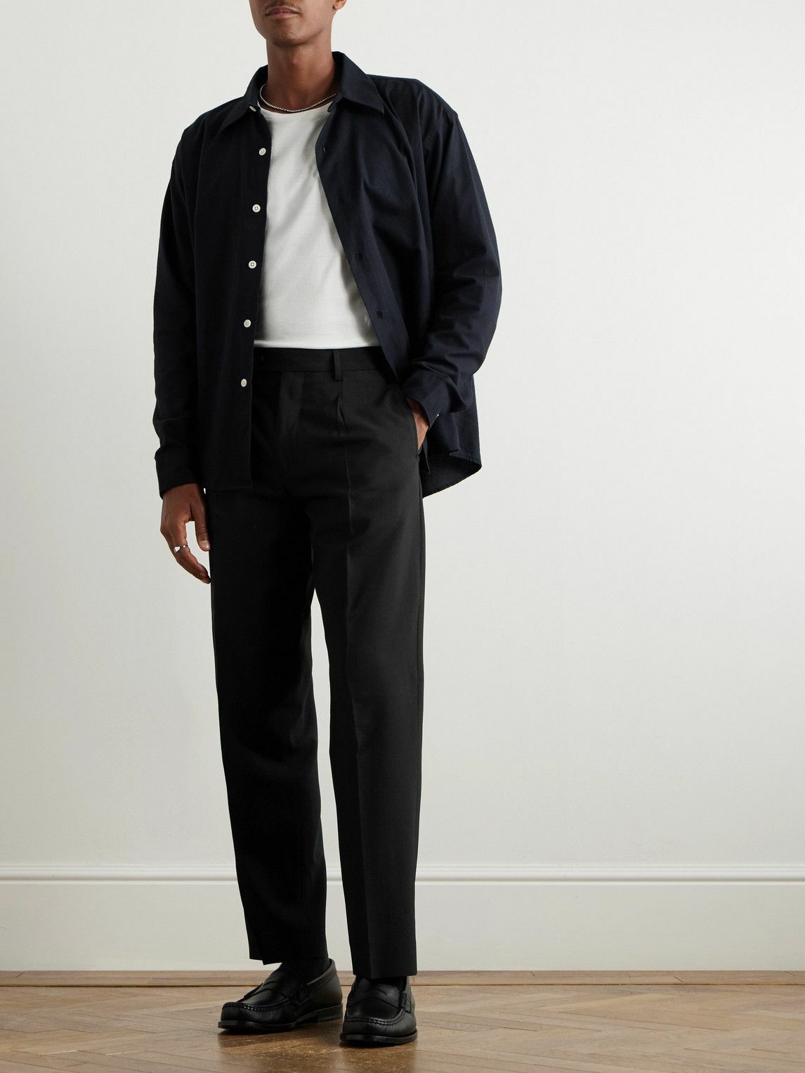 mfpen - Straight-Leg Pleated Wool-Twill Suit Trousers