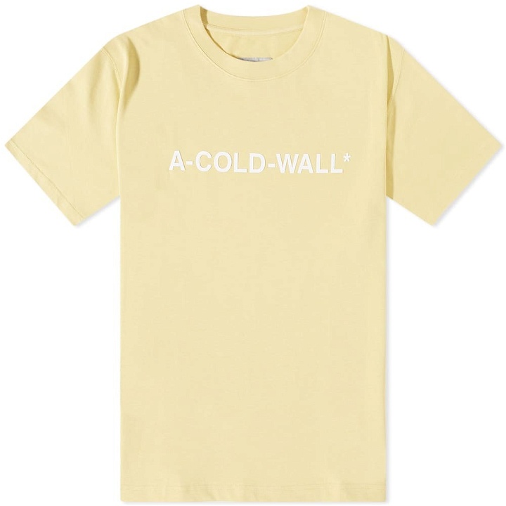 Photo: A-COLD-WALL* Men's Essential Logo T-Shirt in Flaxen Beige