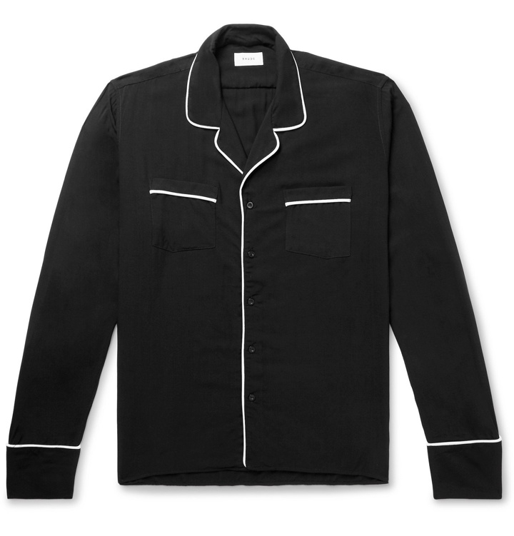 Photo: Rhude - Embroidered Piped Woven Shirt - Black