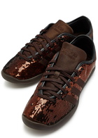 Adidas X Wales Bonner Karintha Sequin and Satin Sneakers Brown