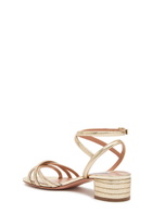 Aquazzura Heatwave 35 Ribbed Metallic Sandals Gold