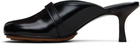 GANNI Black Sue Mule Heels