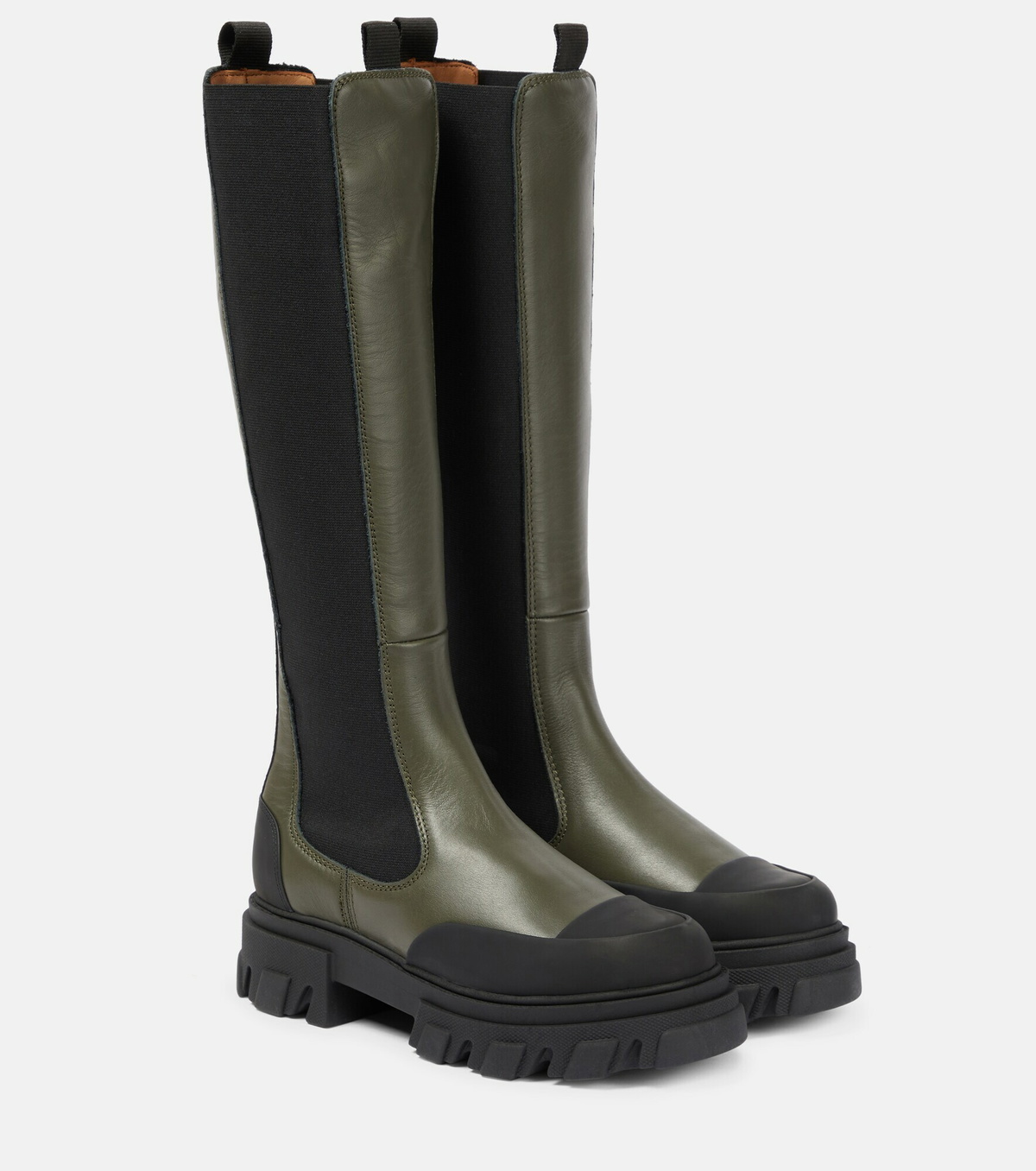 【関税＆送料込み】Ganni Boots Ganni - Leather knee-high boots GANNI