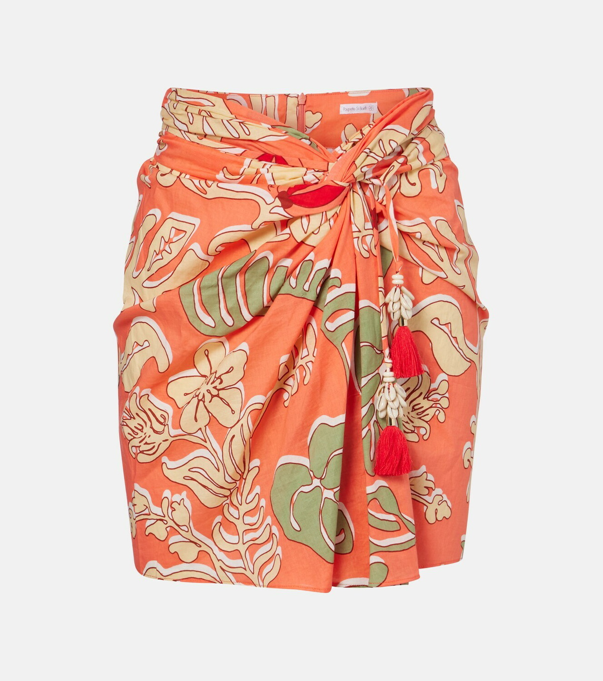 Poupette St Barth Tilda gathered printed cotton miniskirt