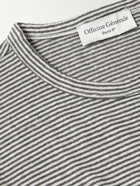 Officine Générale - Striped Cotton-Blend T-Shirt - Gray