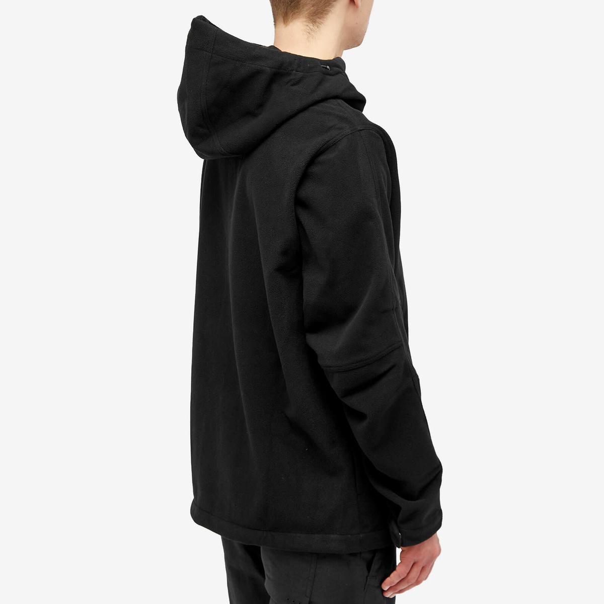 Maharishi Men's Asym Zipped Hooded Fleece Jacket in Black Maharishi