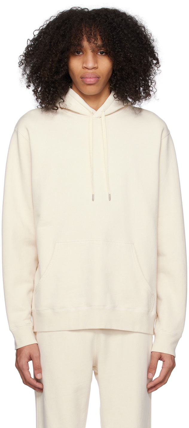 Drawstring hoodie beige