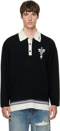 AMIRI Black Lasso Knit LS Polo