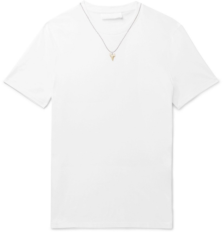 Photo: Neil Barrett - Slim-Fit Printed Stretch-Cotton Jersey T-Shirt - Men - White