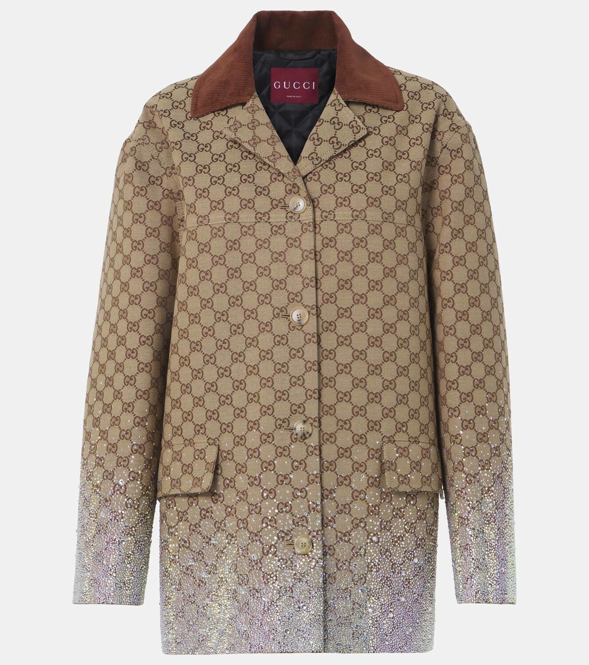 Gucci GG Canvas embellished cotton-blend coat Gucci