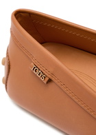 Tods Gommino Leather Loafers Tan