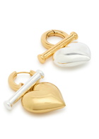 Timeless Pearly Two-tone Heart 24kt Gold-plated and Sterling Silver Hoop Earrings - One Size