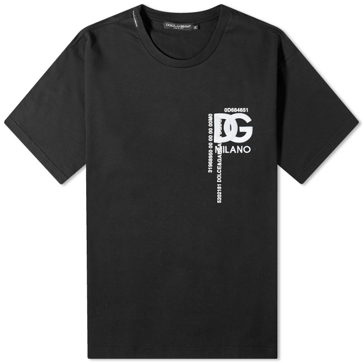 Photo: Dolce & Gabbana Men's Catwalk Embroided Logo T-Shirt in Black