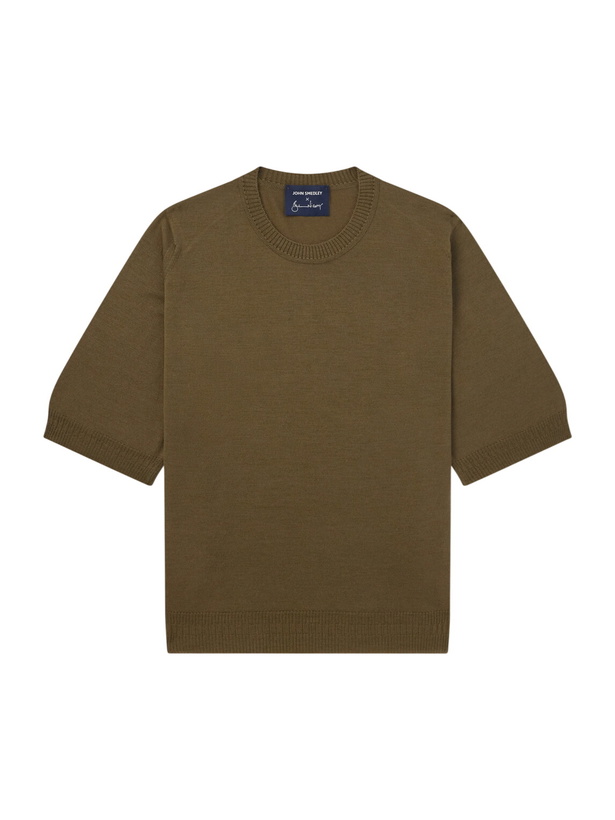Photo: John Smedley - Bill Nighy Merino Wool T-Shirt - Green