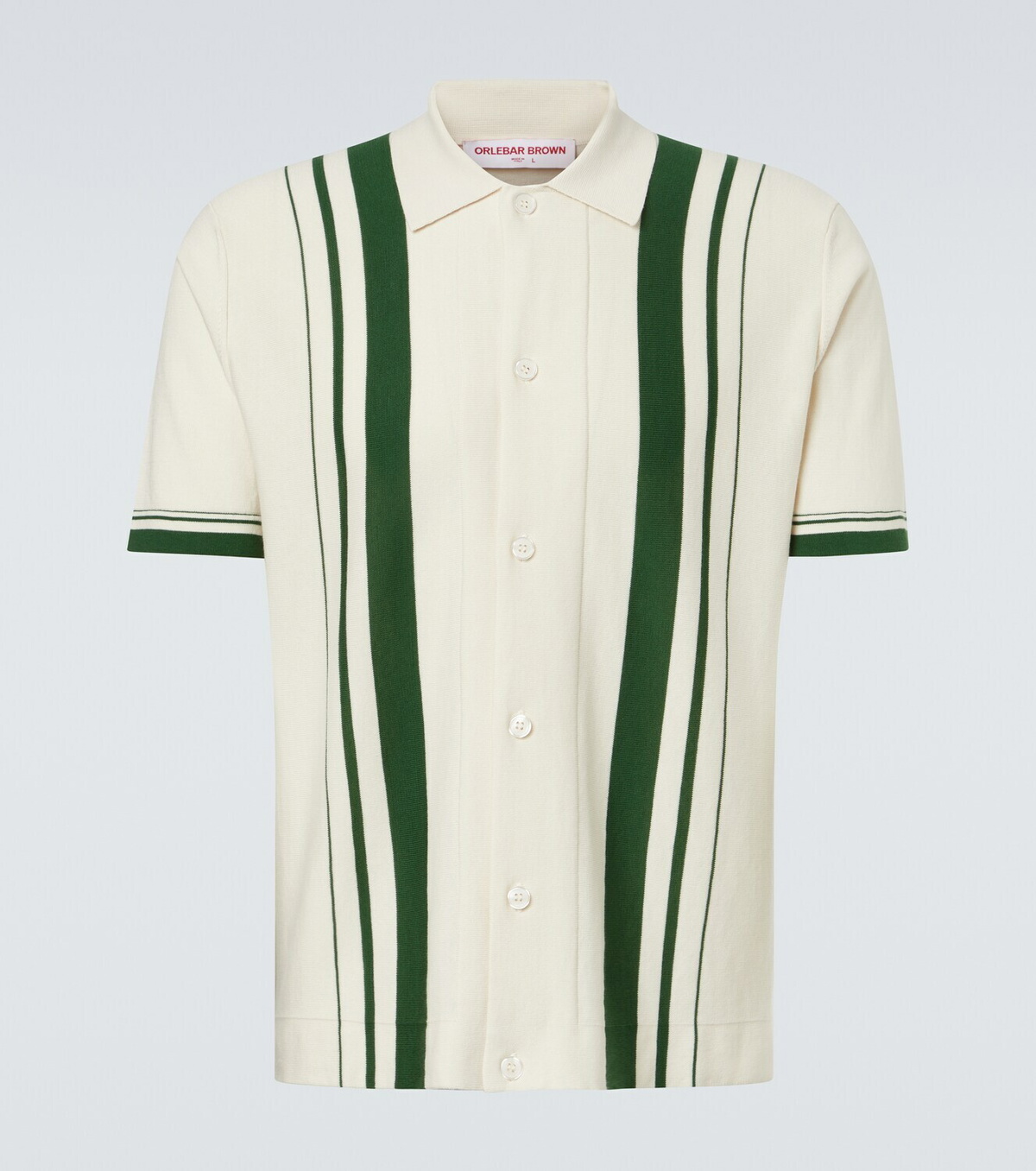Orlebar Brown Tiernan striped cotton bowling shirt