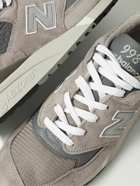 New Balance - 998 Core Rubber-Trimmed Leather, Mesh and Suede Sneakers - Gray