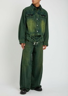 Simone Rocha Darted Wide-leg Jeans Green