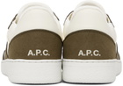 A.P.C. Off-White & Khaki Plain Sneakers