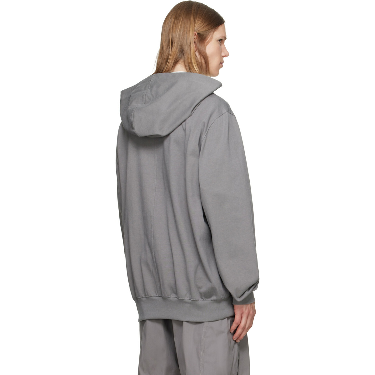 Rick Owens Gray Tower Heavy Jersey Hoodie