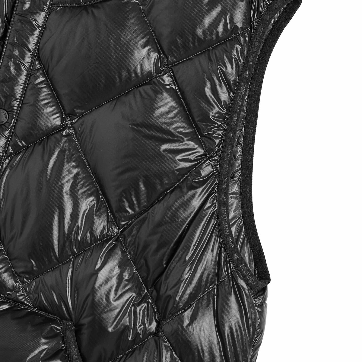 and wander Diamond Stitch Down Vest in Black