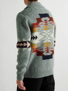 Pendleton - Tuscon Jacquad-Knit Shetland Wool Cardigan - Gray