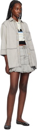 GANNI Gray Oversized Future Denim Shirt