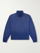 Aimé Leon Dore - Logo-Embroidered Cotton-Jersey Half-Zip Sweatshirt - Blue