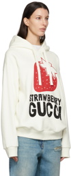 Gucci Off-White 'Strawberry Gucci' Cotton Hoodie