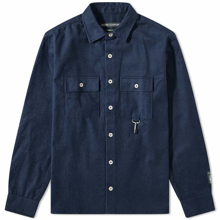 Photo: Reese Cooper Men's Flannel Button Down Shirt in Navy Blue