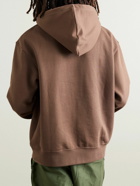 Jacquemus - Logo-Embroidered Organic Cotton-Jersey Hoodie - Brown