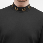 Fred Perry Men's Laurel Wreath High Neck T-Shirt in Black