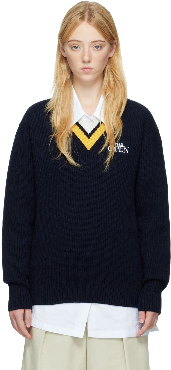 Manors Golf Navy Patch Sweater