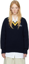 Manors Golf Navy Patch Sweater