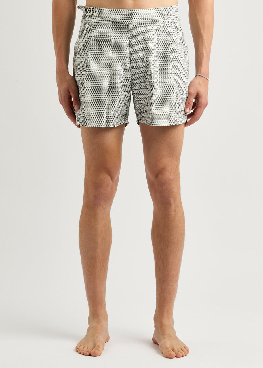 Gusari The London Printed Shell Swim Shorts Grey
