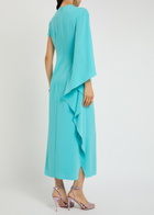 Roksanda Hilma Draped Crepe Midi Dress Blue