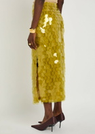 Roksanda Halin Embellished Midi Mesh Skirt Olive