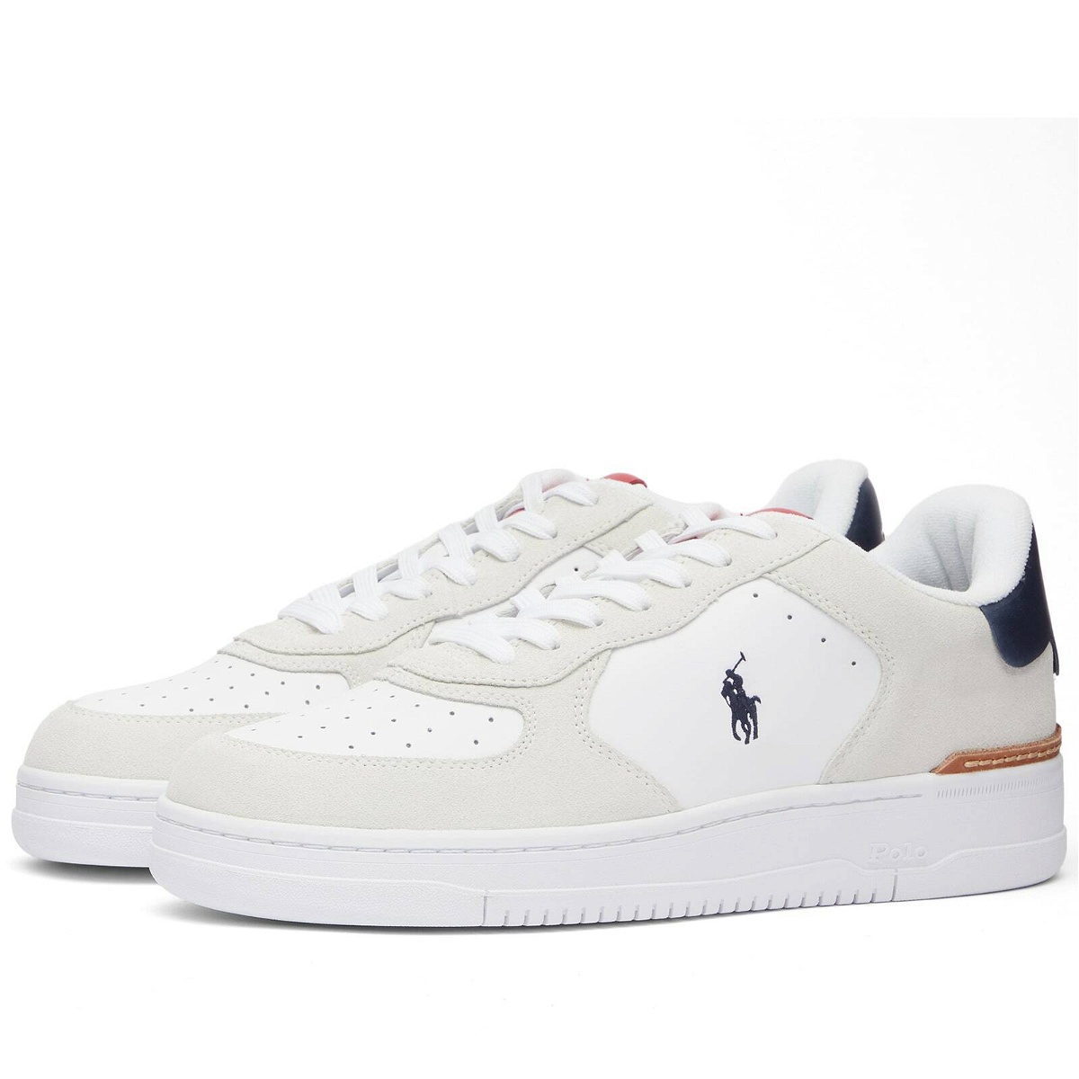 Polo Ralph Lauren Men's Masters Court Sneakers in White/Navy/Red Polo ...
