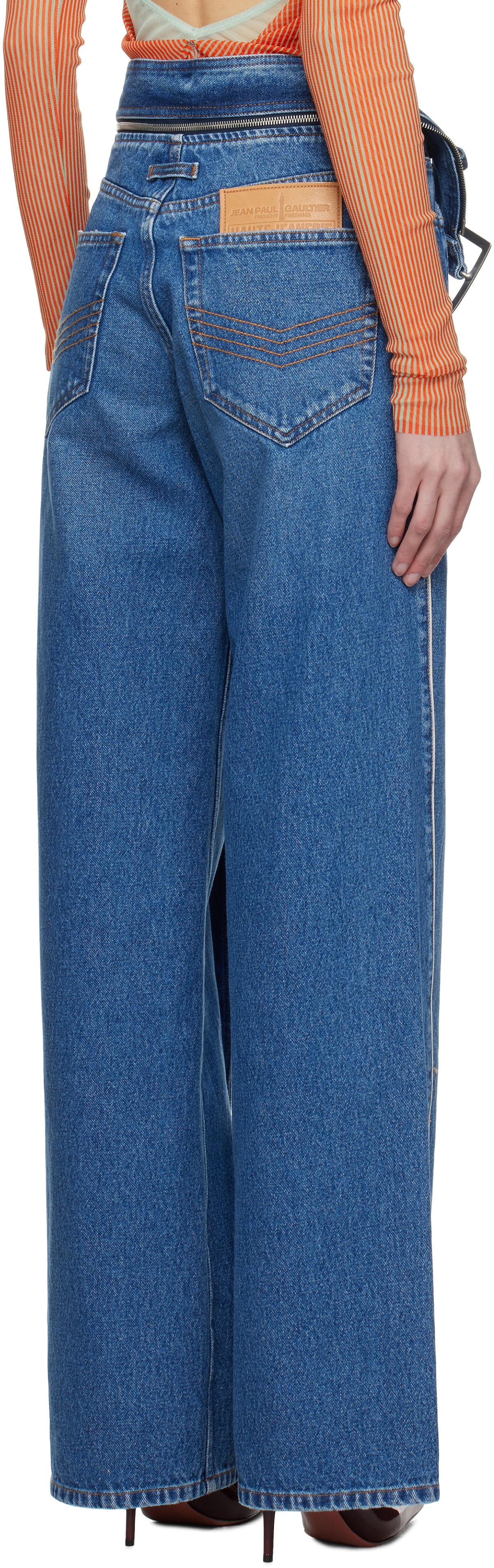 Jean Paul Gaultier Blue 'The Belted Denim' Jeans