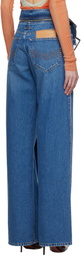 Jean Paul Gaultier Blue 'The Belted Denim' Jeans